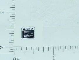John Deere White/Black Caution Sticker