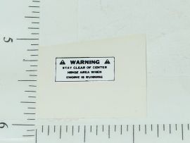 John Deere White & Black Warning Sticker