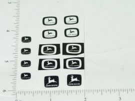 John Deere Logos in Black Sticker Set