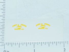 John Deere Yellow Moline, Ill Four Legged Deer Logo Sticker Pair