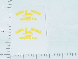 Pair John Deere Yellow Moline, Ill Four Legged Deer Logo Sticker
