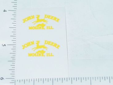 Pair John Deere Yellow Moline, Ill Four Legged Deer Logo Sticker Main Image Pair John Deere Yellow Moline, Ill Four Legged Deer Logo Sticker Main Image