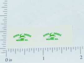 John Deere Green Moline, Ill Four Legged Deer Logo Sticker Pair