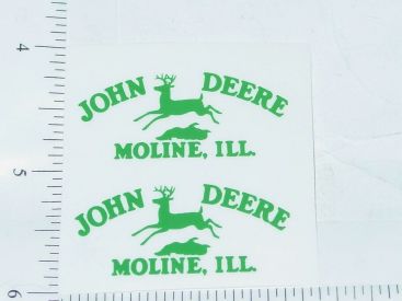 Pair John Deere Green Moline, Ill Four Legged Deer Logo Sticker Main Image Pair John Deere Green Moline, Ill Four Legged Deer Logo Sticker Main Image