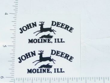 John Deere Black Four Legged Jumping Deere Logo Sticker Pair Main Image