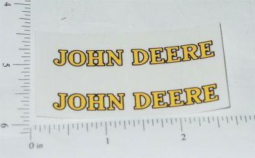 Pair John Deere Yellow/Black 2.25" Text Stickers Main Image