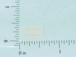 John Deere 3/8" Yellow Text Name Sticker Pair