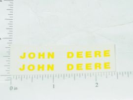 Pair John Deere Yellow Block Name Stickers