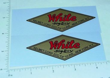 Pair Kelmet White Big Boy Diamond Logo Stickers Main Image