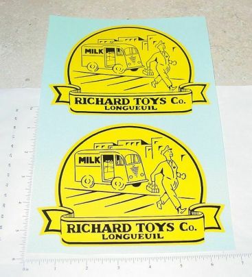 Pair Richard Toys Ride On Milk Truck Stickers Main Image