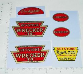 Keystone Packard Wrecker Tow Truck Stickers Set