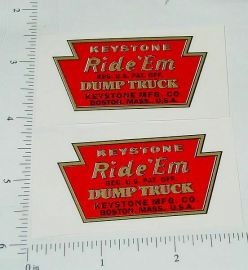Pair Keystone COE Ride Em Dump Truck Sticker Set