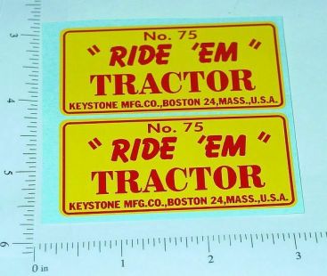 Pair Keystone Ride Em Tractor Sticker Set Main Image