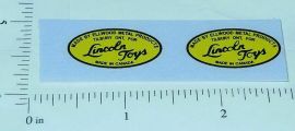 Pair Lincoln Toys Oval Logo Style Stickers