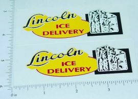 Pair Lincoln Toys Ice Delivery Truck Sticker Set