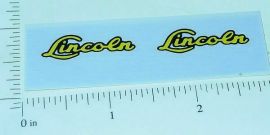 Pair Lincoln Toys Script Style Logo Sticker Set