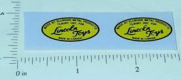 Lincoln Toys Construction Company Replacement Decal Set 