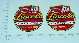 Pair Lincoln Toys Construction Company Stickers