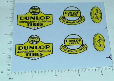 Pair Lincoln Dunlop Tires Wrecker Truck Sticker Set Main Image