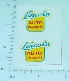 Pair Lincoln Auto Transport Semi Truck Stickers