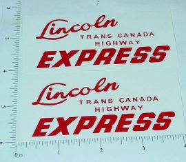 Pair Lincoln Trans-Canada Express Stickers