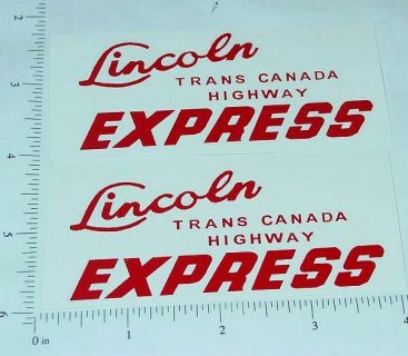 Pair Lincoln Trans-Canada Express Stickers Main Image