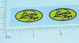 Lincoln Toys Oval Logo Sticker Pair