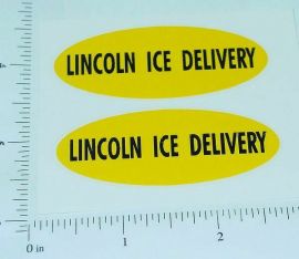 Pair Lincoln Toys Ice Delivery Truck Oval Stickers