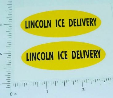 Pair Lincoln Toys Ice Delivery Truck Oval Stickers Main Image