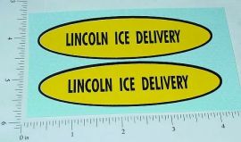 Pair Lincoln Ice Delivery Truck 3.75" Oval Stickers