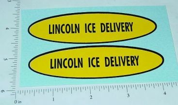 Pair Lincoln Ice Delivery Truck 3.75" Oval Stickers Main Image