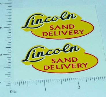 Pair Lincoln Sand Delivery Truck Sticker Set Main Image
