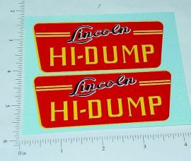 Pair Lincoln Hi Lift Dump Truck Stickers