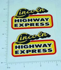 Pair Lincoln Highway Express Truck Stickers