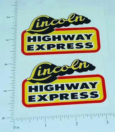 Pair Lincoln Highway Express Truck Stickers Main Image