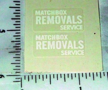 Pair Matchbox Removals Van Replacement Stickers 1 Main Image