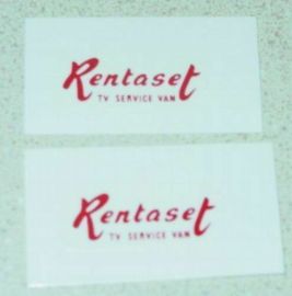 Pair Matchbox TV Service Van Rentaset Stickers