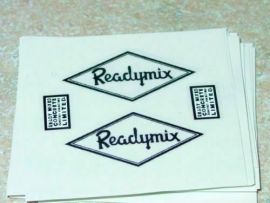 Matchbox Kingsize Readymix Truck Sticker Pair