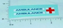 Pair Matchbox Mercedes Benz Ambulance Stickers