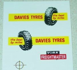 Matchbox Davies Tyres Semi Truck Sticker Set