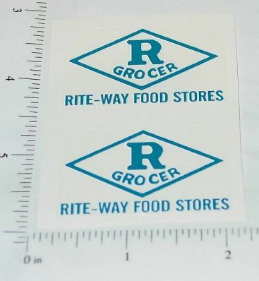 Pair Metalcraft Rite-Way Grocers Delivery Stickers Main Image