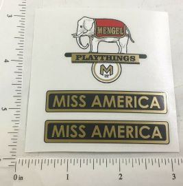 Mengel Playthings Miss America Wooden Boat Replacement Sticker Set