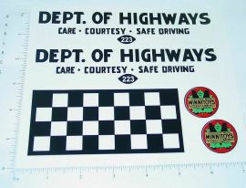 Otaco Minnitoys Dept. of Highways Truck Stickers