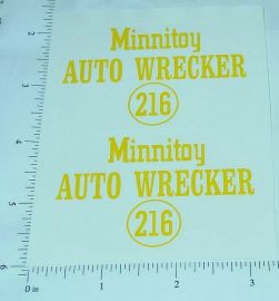 Pair Otaco Minnitoys #216 Tow Truck Stickers