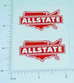 Pair Marx Allstate Red/White Door Logo Stickers