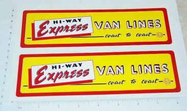 Pair Marx Hiway Express Van Lines Panel Stickers Main Image