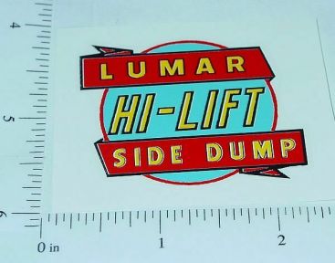 Marx Lumar High Lift Side Dump Vehicle Sticker Main Image