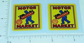 Pair Marx Motor Market Delivery Truck Stickers