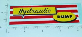 Marx Hydraulic Dump Truck Replacement Sticker