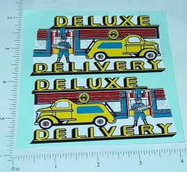 Marx Deluxe Delivery Ride On Truck Sticker Pair